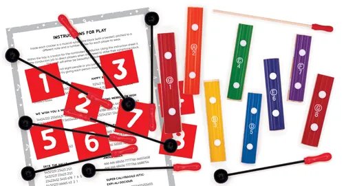 Rainbow Musical Game Xylophone Crackers Foxy Novelty 8 Pack - Christmas Decorations Brisbane