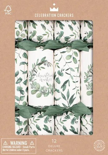Eucalyptus Wreath Celebration Crackers 12 Pack - Christmas Decorations Brisbane