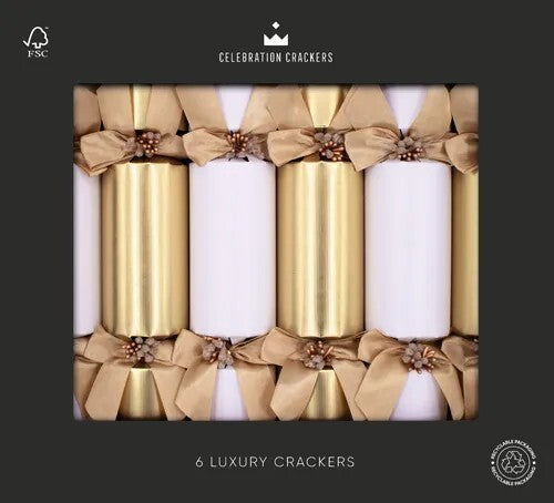 Golden Celebration Crackers 6 Pack - Christmas Decorations Brisbane