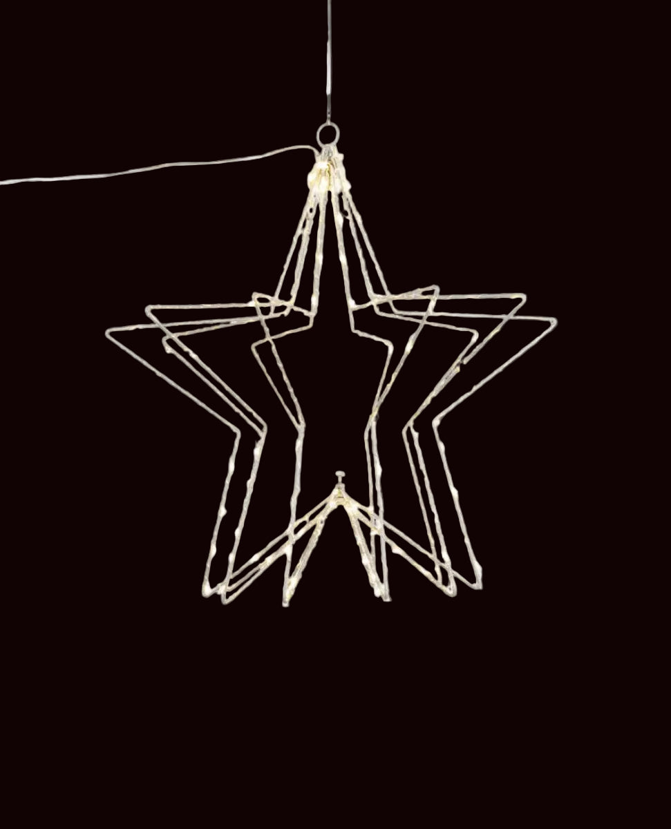 Star 3D with silver wire 38cm