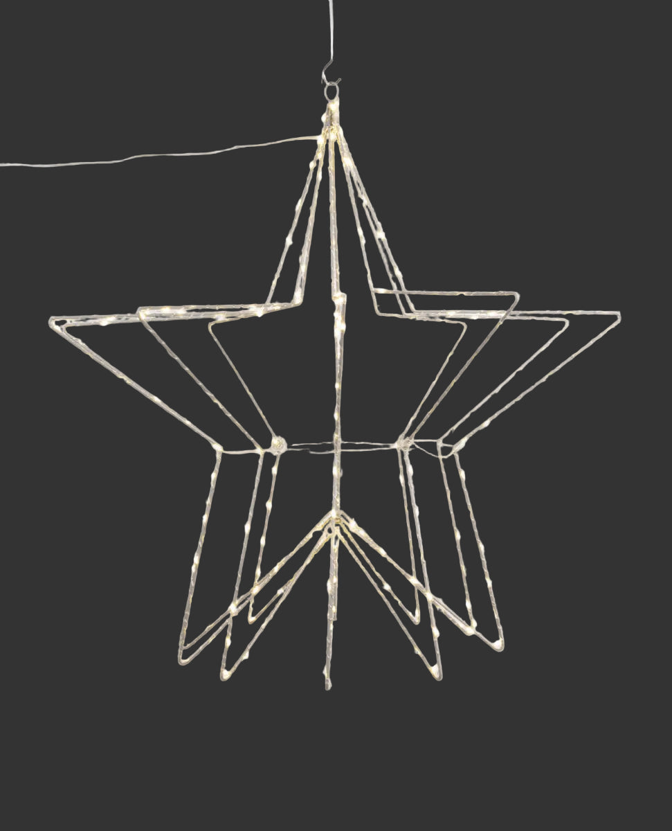Star 3D with silver wire 58cm - Christmas Decorations Brisbane