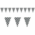 Checkered Flag Bunting Black & White 10mx30cm - Christmas Decorations Brisbane