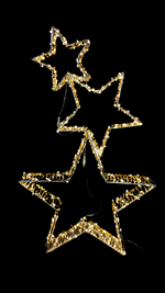 Stack of gold light-up stars