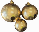 Set of 3 gold metal hanging bells