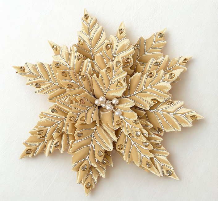 Poinsette Champagne Luxe 35cm