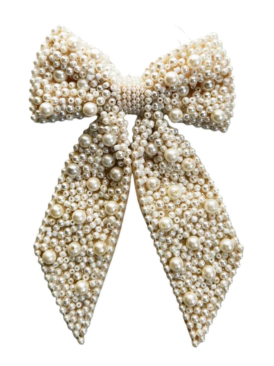 Pearl Bow White Hanging Decoration 22cm