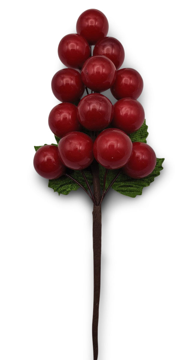 Pick Berry Bunch Gloss Red 15cm - Christmas Decorations Brisbane