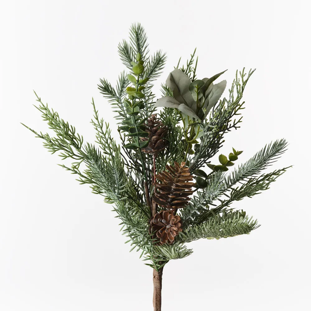 Pick Frosted Green Pinecone  30cm