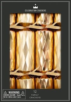 Cracker Deluxe Gold Midas Touch Set Of 12 - Christmas Decorations Brisbane