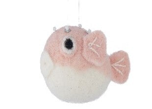Puffer Fish Pink Felt Hanging 9cm - Christmas Decorations Brisbane