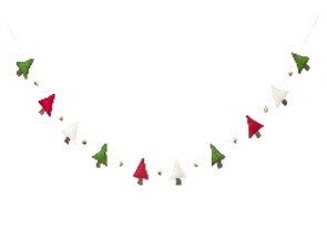Garland Felt Tree Red/White/Green 183cm - Christmas Decorations Brisbane