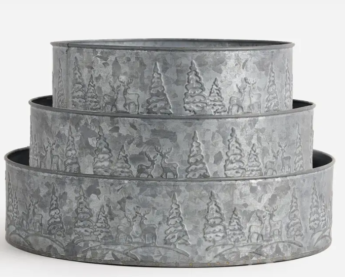 Silver Round Planter Large