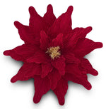 Poinsettia Red Velvet Gold 50cm - Christmas Decorations Brisbane
