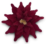 Poinsettia Burgandy Velvet Gold  50cm - Christmas Decorations Brisbane