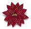 Poinsettia Red W/ Gold Trim Velvet 31cm - Christmas Decorations Brisbane
