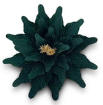 Poinsettia Emerald Velvet Gold 50cm - Christmas Decorations Brisbane