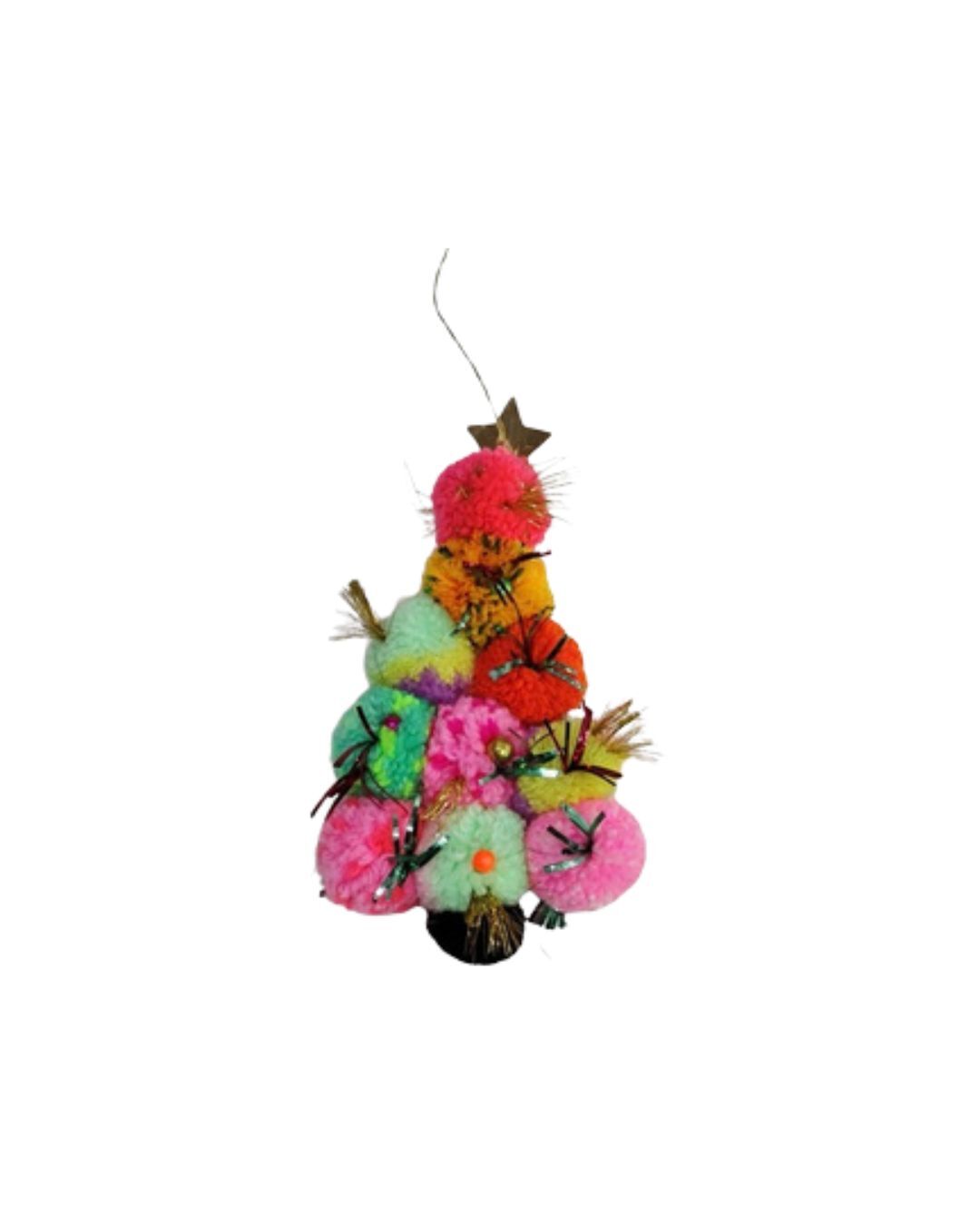 PomPom Hanging Tree Multi Colour 15cm