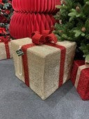 Present Fold-down Gold w/ Red Bow 40cm
