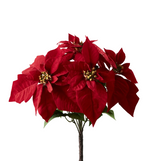 Poinsettia 5 Flowers Red 30cm - Christmas Decorations Brisbane
