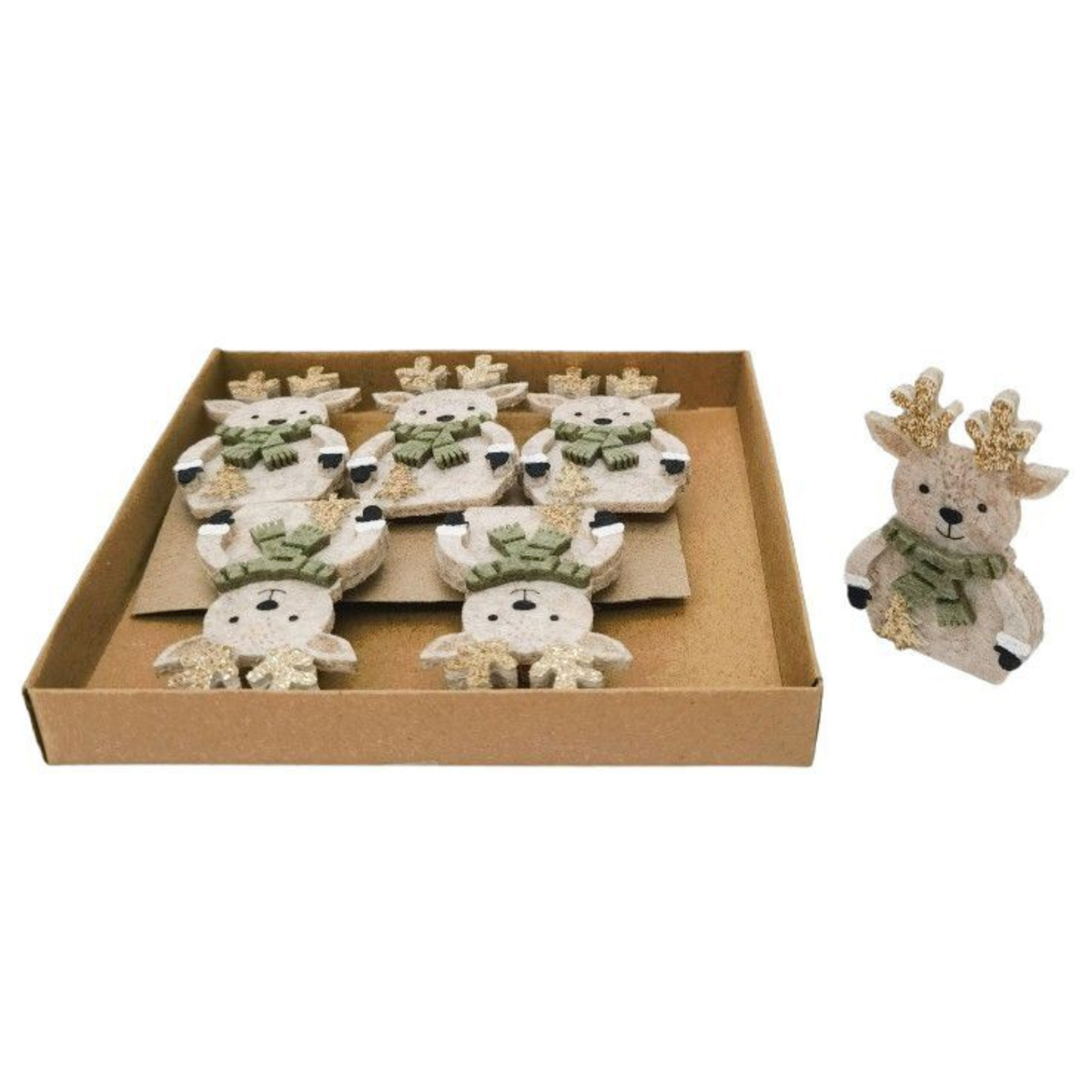 Reindeer Felt Pegs 6 pack