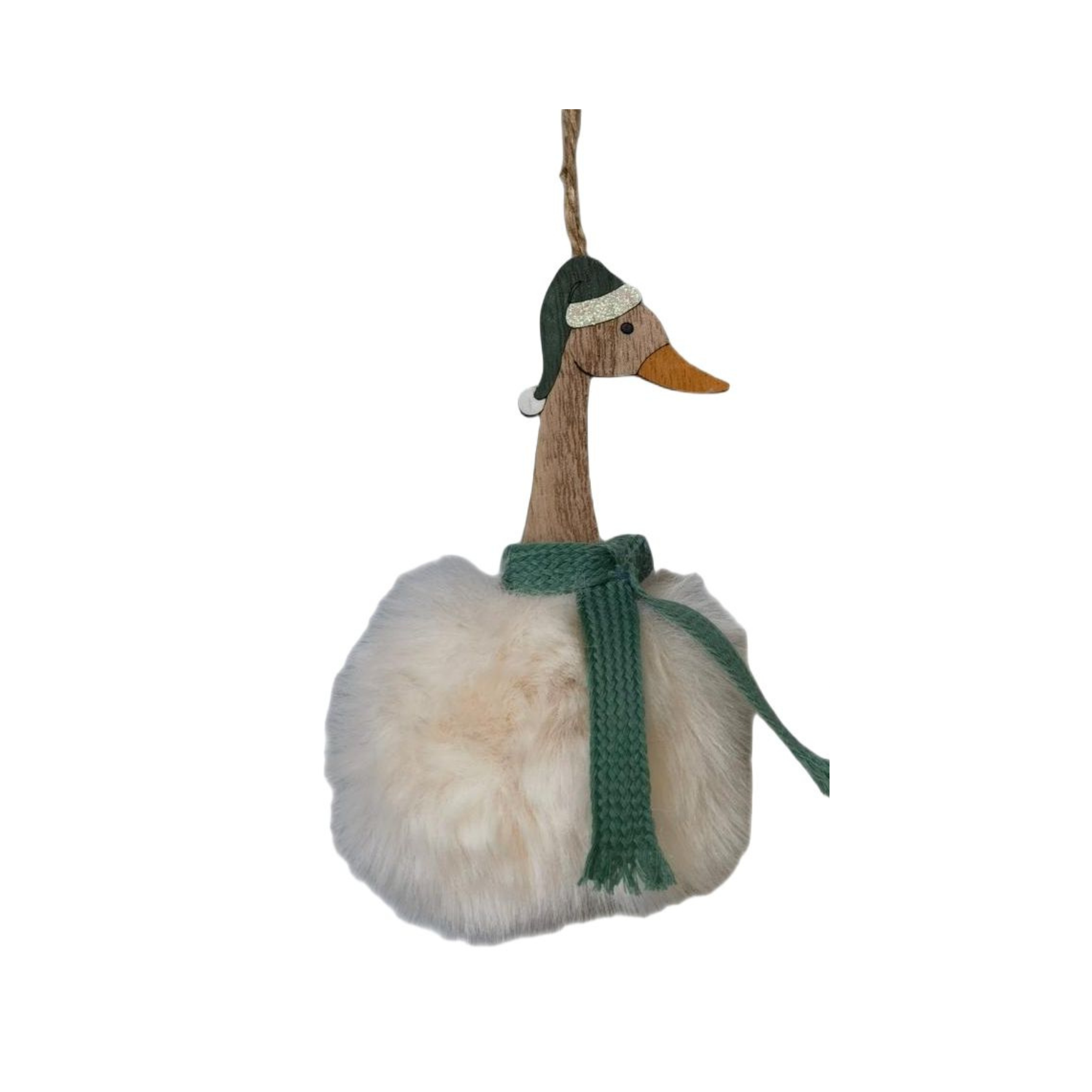 Fluffy Christmas Duck 12cm Hanging Decoration - Christmas Decorations Brisbane