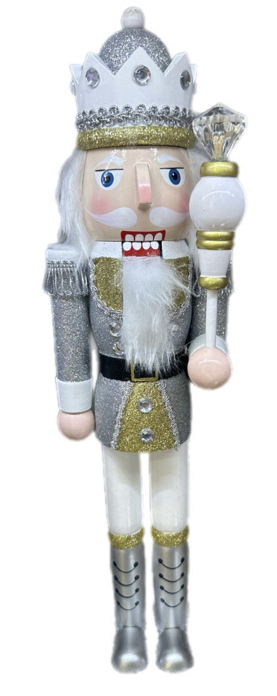 Nutcracker Traditional Silver and Gold 38cm
