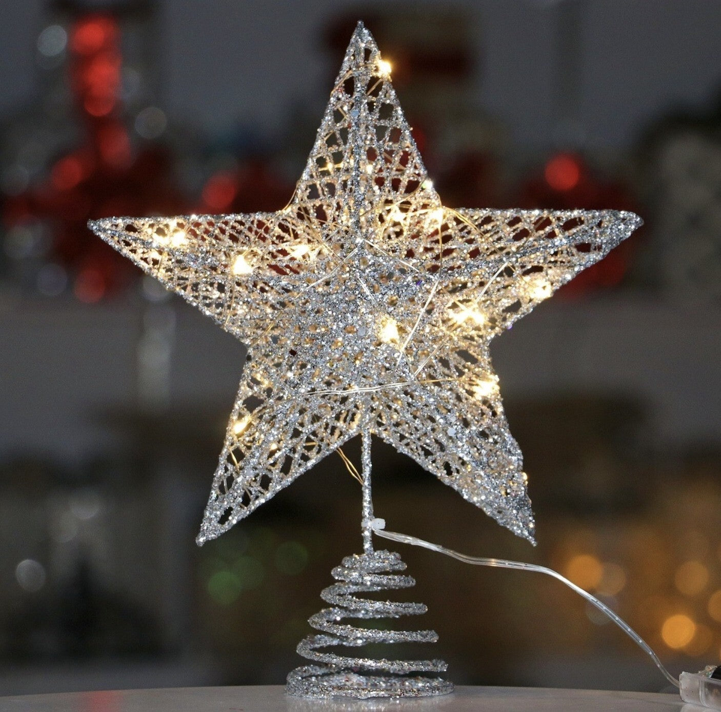 Tree Topper Star Champagne LED 30cm