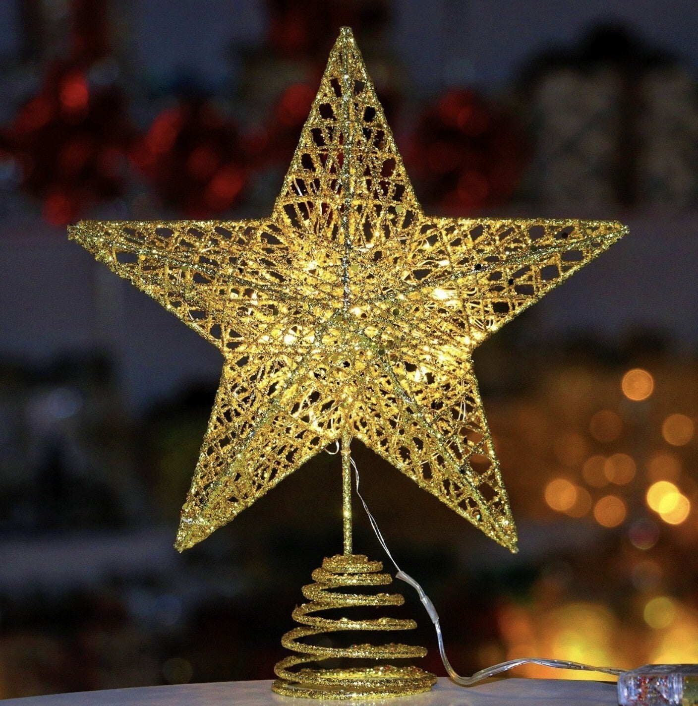 Tree Topper Star Gold LED 30cm