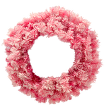Wreath Pink Flocked 60cm - Christmas Decorations Brisbane