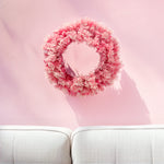 Wreath Pink Flocked 60cm - Christmas Decorations Brisbane