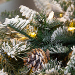 Wreath Flocked Luxe PreLit 60cm - Christmas Decorations Brisbane