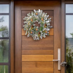 Wreath Flocked Luxe PreLit 60cm - Christmas Decorations Brisbane