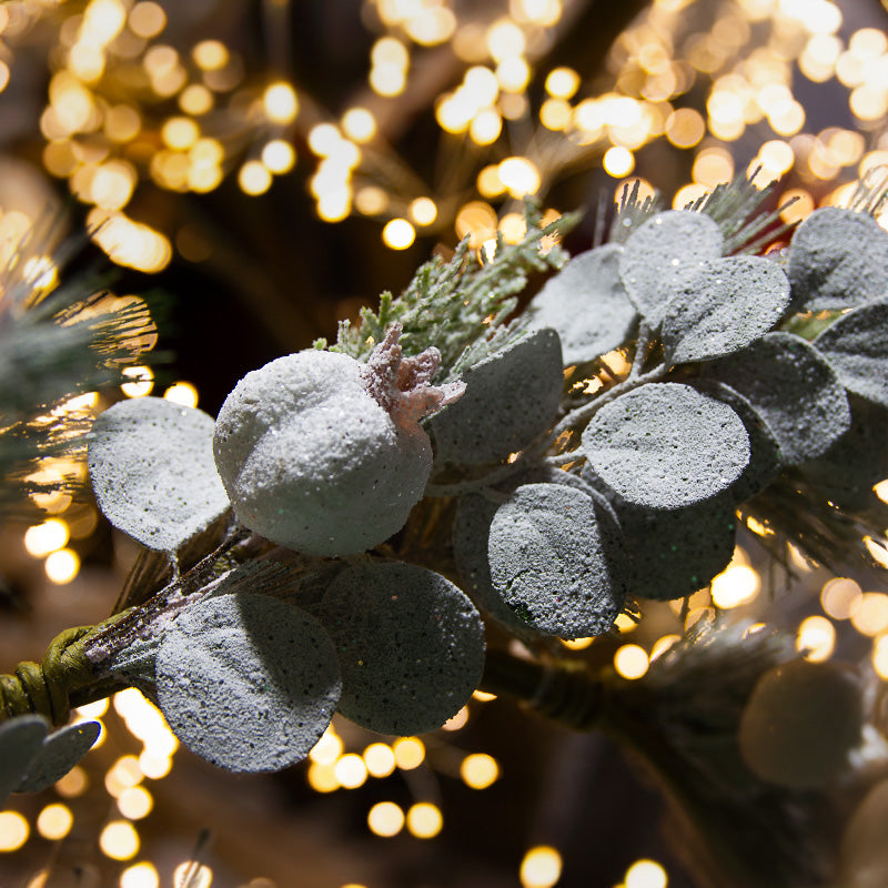Wreath Flocked Eucalyptus 46cm - Christmas Decorations Brisbane
