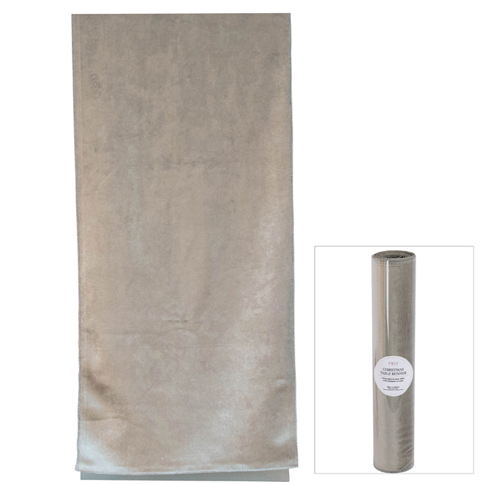 Silver velvet table runner