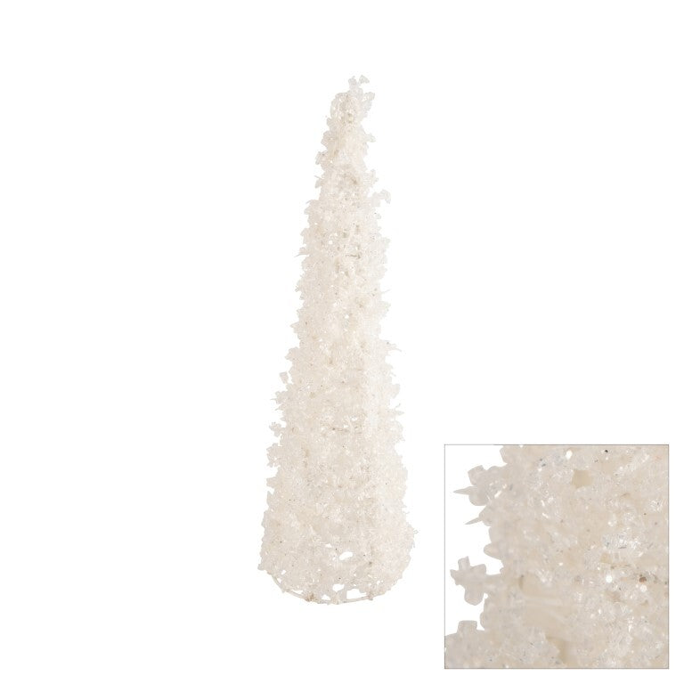 Cone Tree Ice White 46cm - Christmas Decorations Brisbane