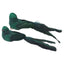 Clip-on emerald bird with glitter accents and feather wings and tail