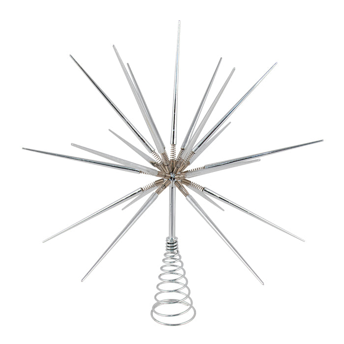 Spring burst silver spiky tree topper