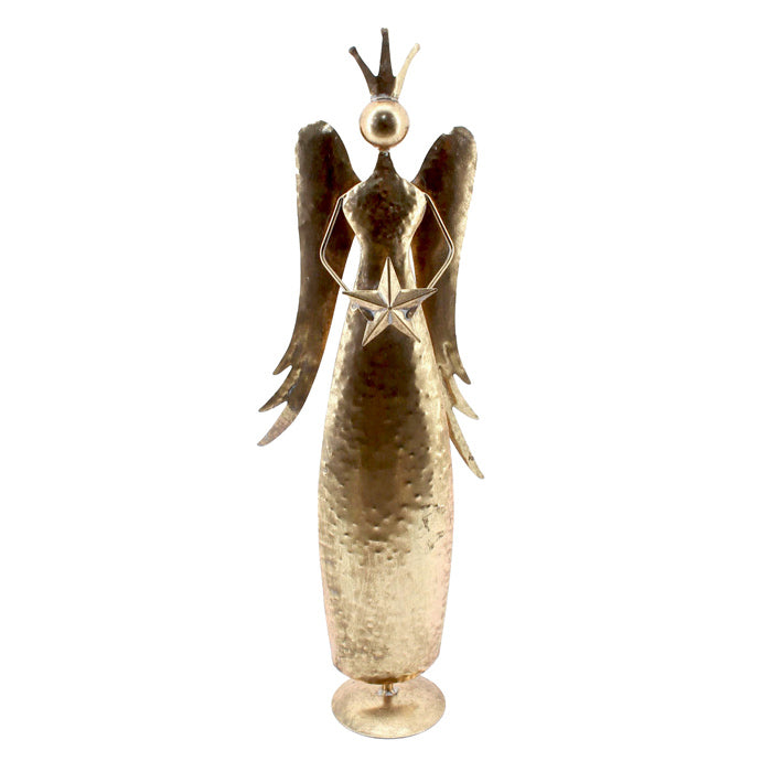 Gold standing angel table ornament, holding star