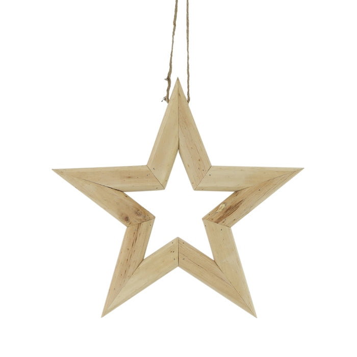Wooden hanging star decor