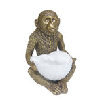 Monkey Gold w/ Shell on Lap 16cm - Christmas Decorations Brisbane