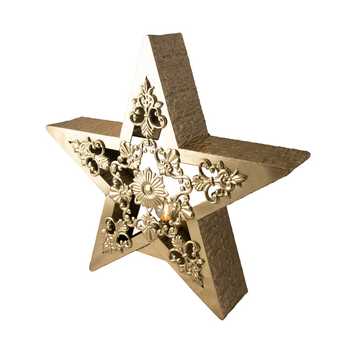 Star Antique LED Metal Gold Small 40cm