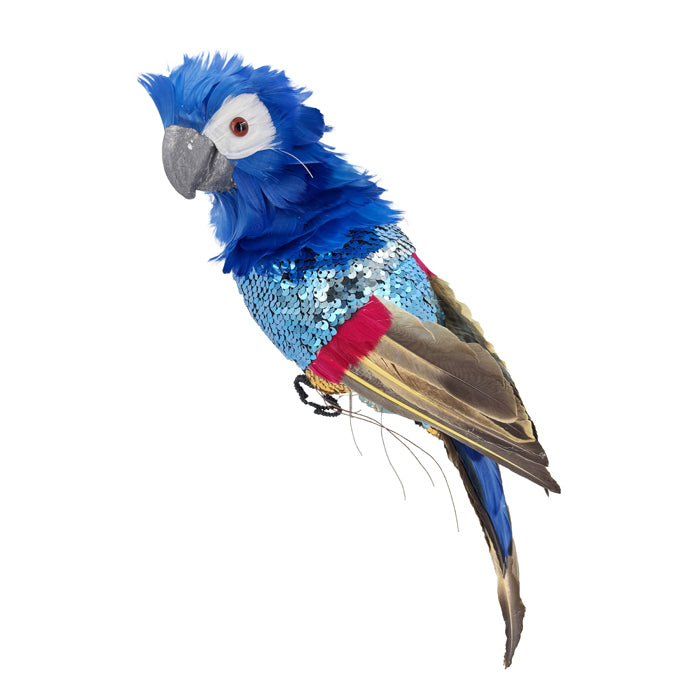 Parrot Sequin Bird Blue 30cm