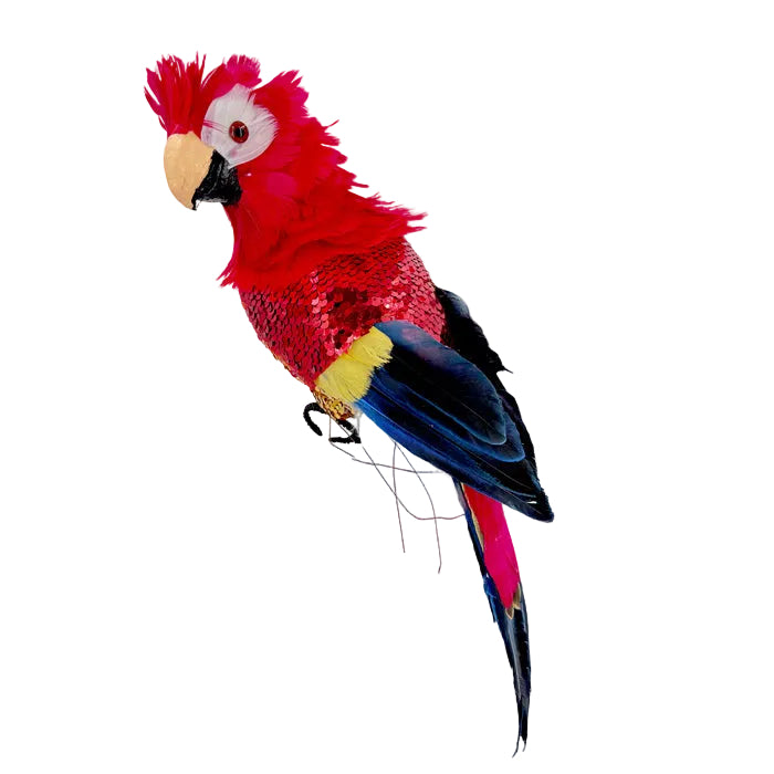 Parrot Sequin Bird Red 30cm
