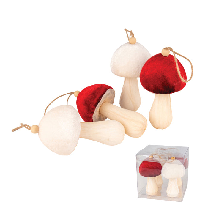 Mushrooms Hanging Assorted Red & White 18cm
