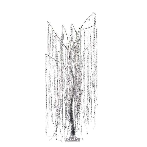 Decorative iight-up willow tree, silver with warm lights