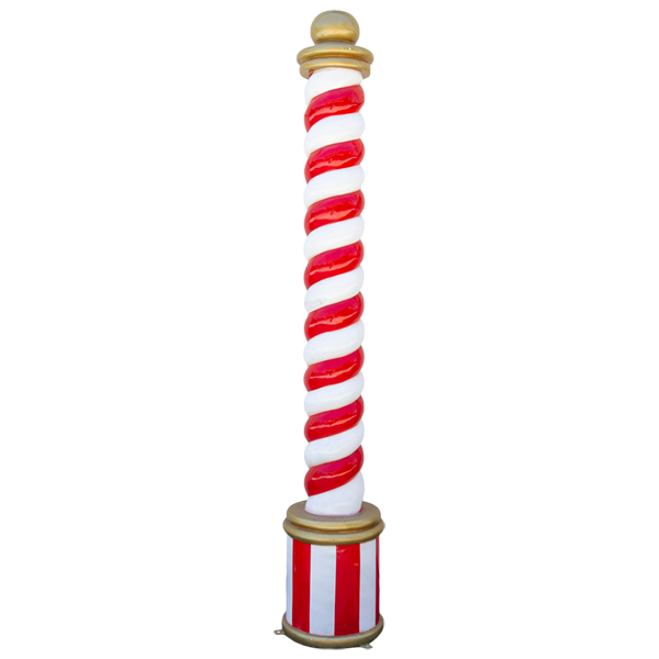 Candy Cane Pillar 240cm White/Red