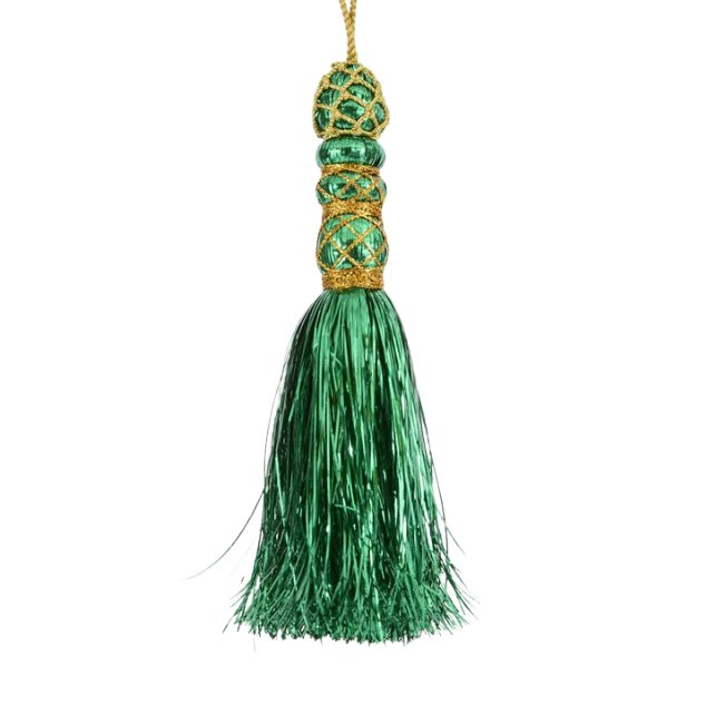 Tinsel Tassel Hanging Green 20cm - Christmas Decorations Brisbane