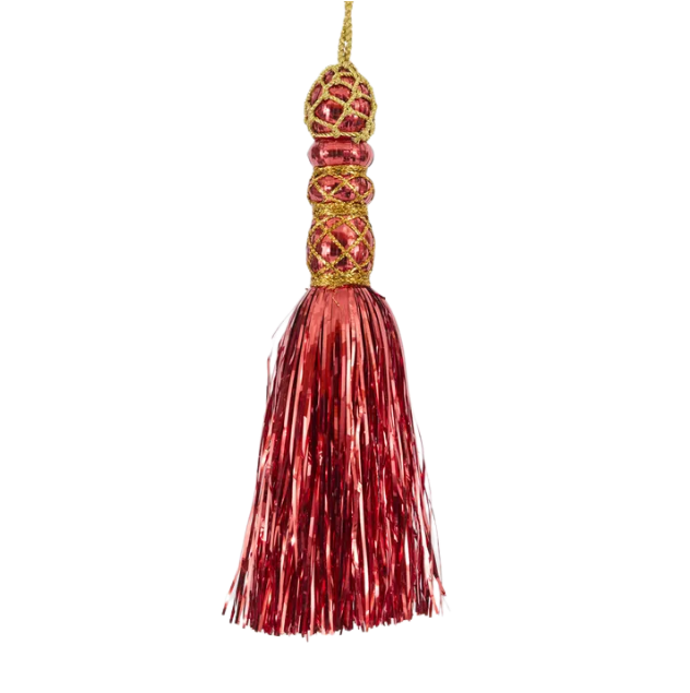 Tinsel Tassel Hanging Red 20cm - Christmas Decorations Brisbane