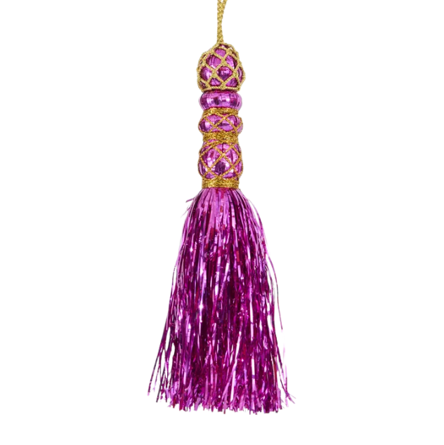 Tinsel Tassel Hanging Pink 20cm - Christmas Decorations Brisbane