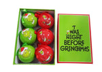 Grinch Baubles Set of Six 10cm - Christmas Decorations Brisbane